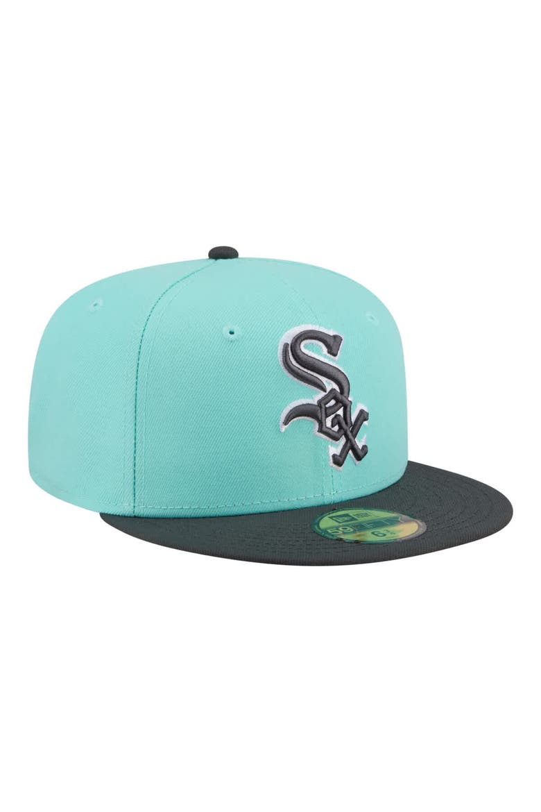 Men's New Era Turquoise/Charcoal Chicago White Sox Two-Tone Color Pack 59FIFTY Fitted Hat, Alternate, color, Turquoise
