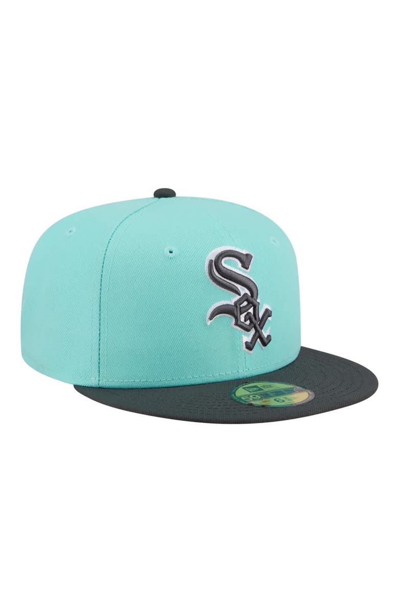 New Era Men's New Era Turquoise/Charcoal Chicago White Sox Two-Tone Color Pack 59FIFTY Fitted Hat, Alternate, color, Turquoise