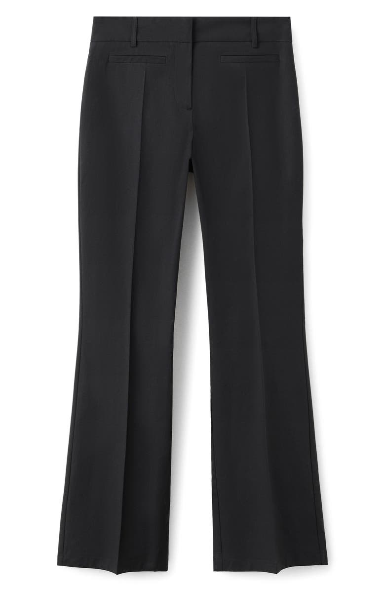 MANGO Featuring Hailey Bieber Serin Stretch Cotton Pants, Main, color, Black