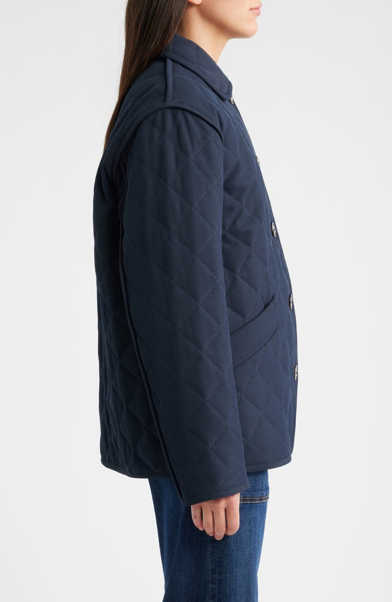 Bernardo Diamond Quilted Jacket, Alternate, color, Navy