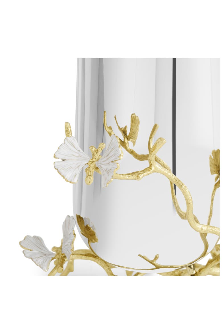 Butterfly Ginkgo Medium Vase, Alternate, color, SILVER/ GOLD