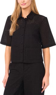 Halogen® Eyelet Embroidery Woven Shirt