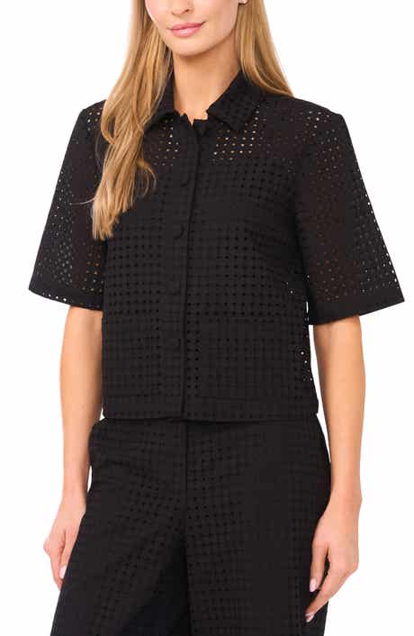 Eyelet Embroidery Woven Shirt