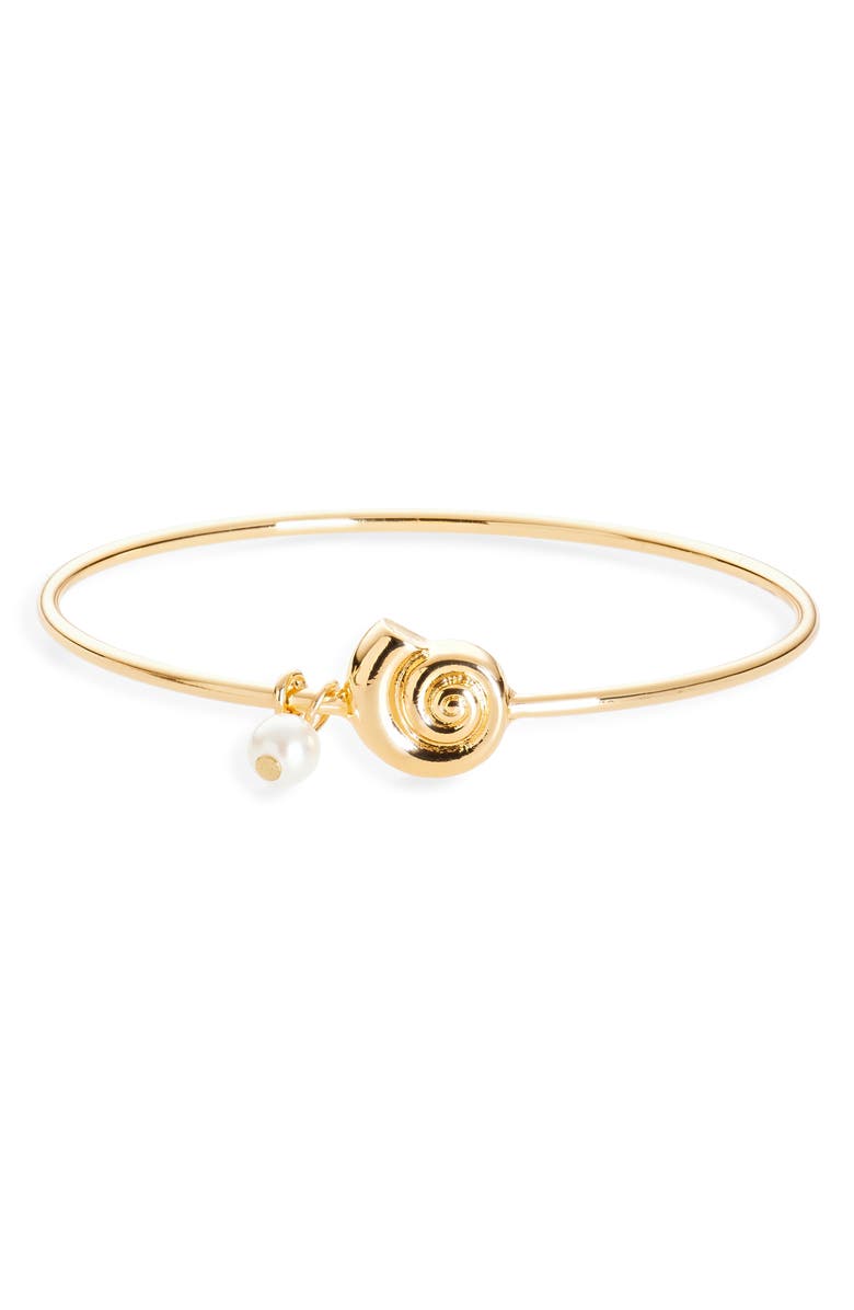 BaubleBar Lucia Bangle Bracelet, Main, color, Gold