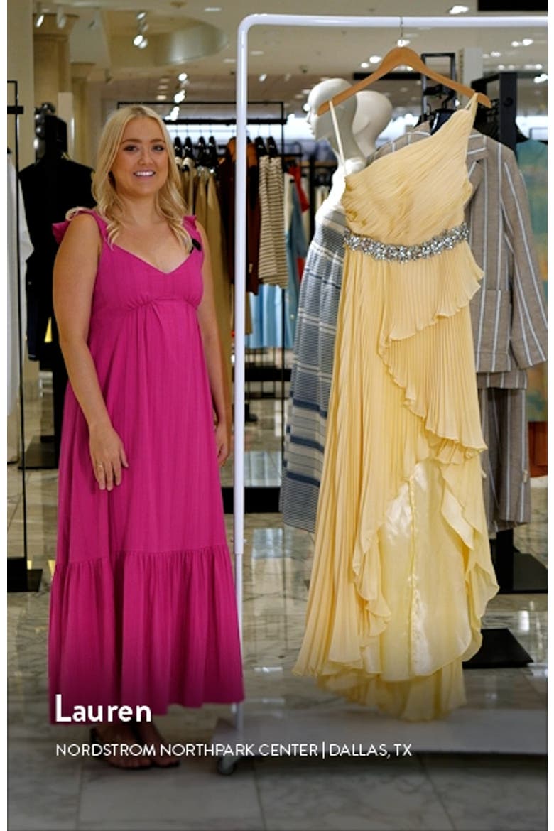 Embellished Gown with Strappy Open Back & Asymmetrical Ruffle Hem video