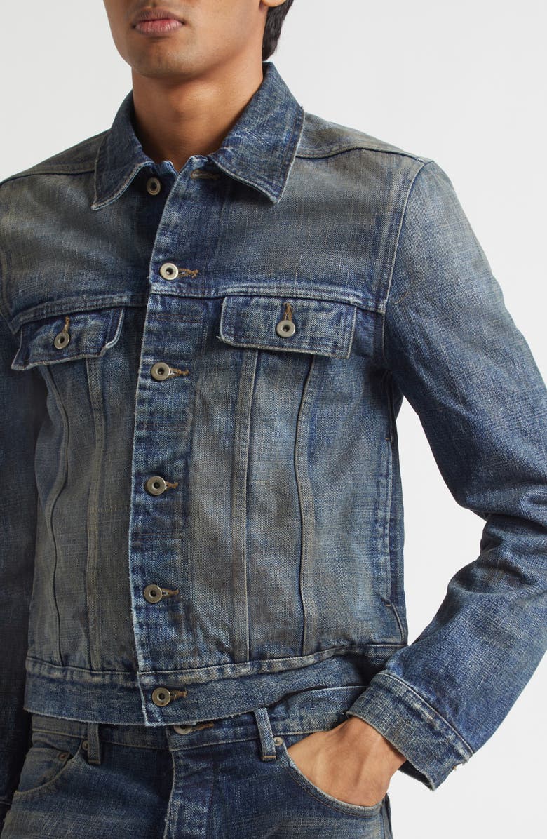 Rick Owens DRKSHDW Denim Trucker Jacket, Alternate, color, Vintage Indigo