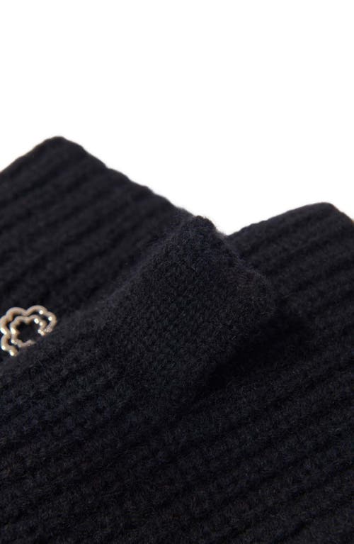 Shop Maje Wool And Cashmere Mittens In Black