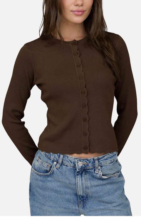 Scallop Trim Cardigan