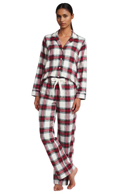 Flannel 2 Piece Pajama Set - Long Sleeve Shirt And Pants
