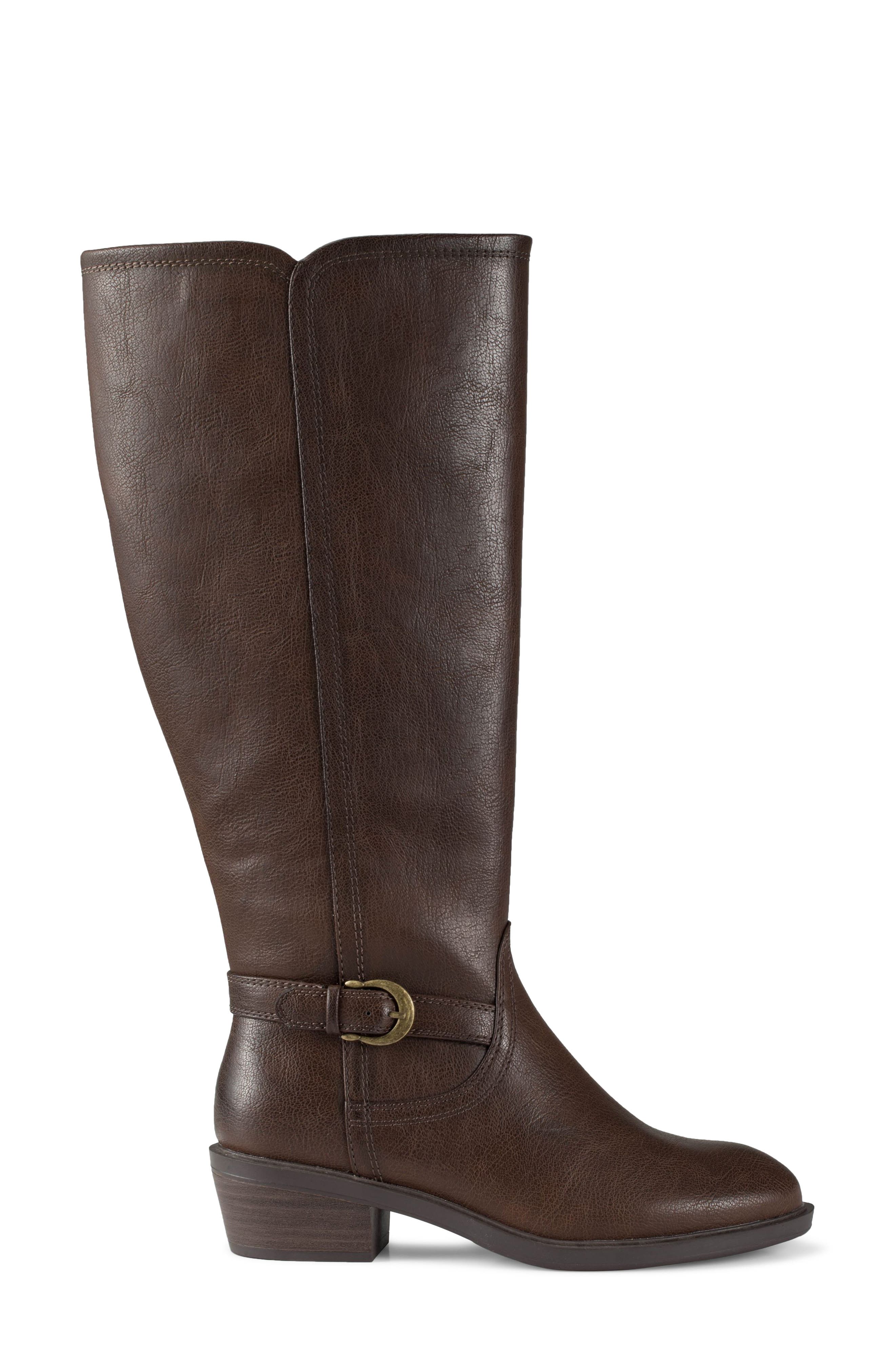 Nena Riding Boot - Wide Calf, Alternate, color, DARK BROWN