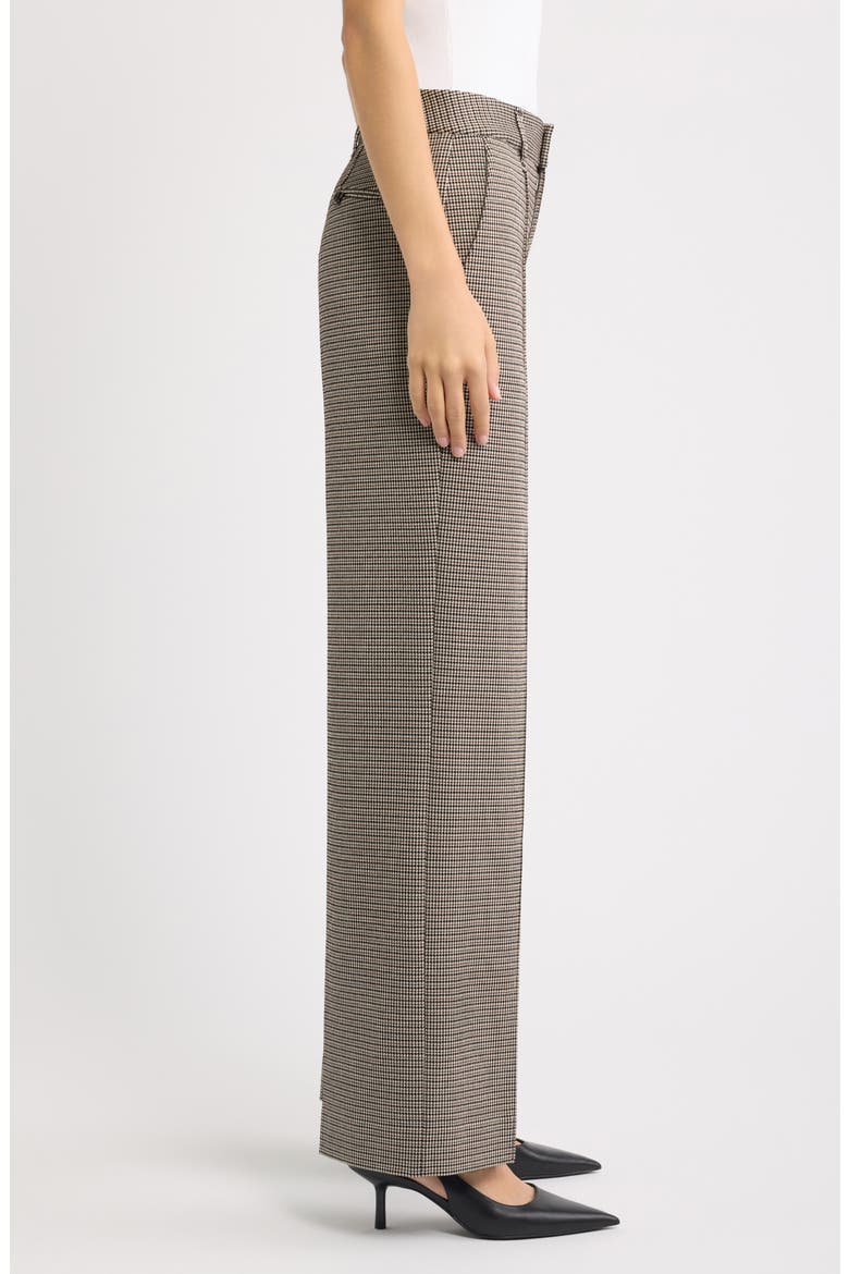 Farrah Ponte Jacquard Wide Leg Trousers, Alternate, color, BROWN BLACK MULTI