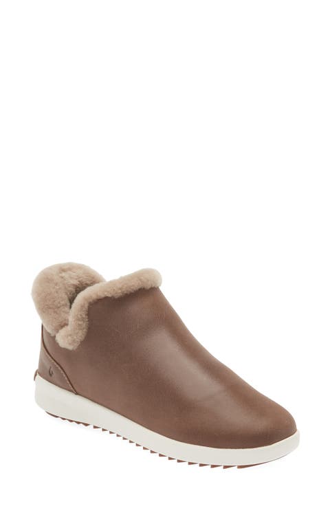 Malua Hulu Genuine Shearling Waterproof Slip-On Sneaker (Women)
