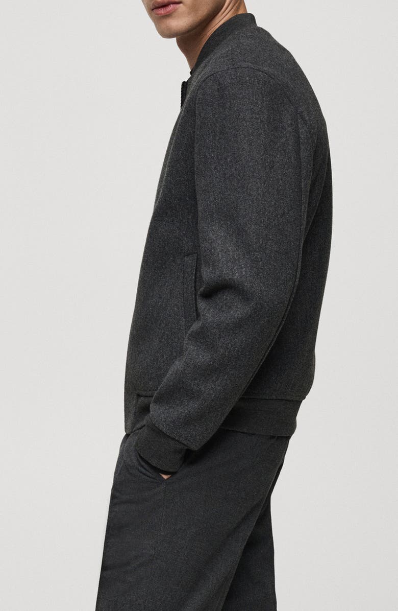 MANGO Flannel Bomber Jacket, Alternate, color, 