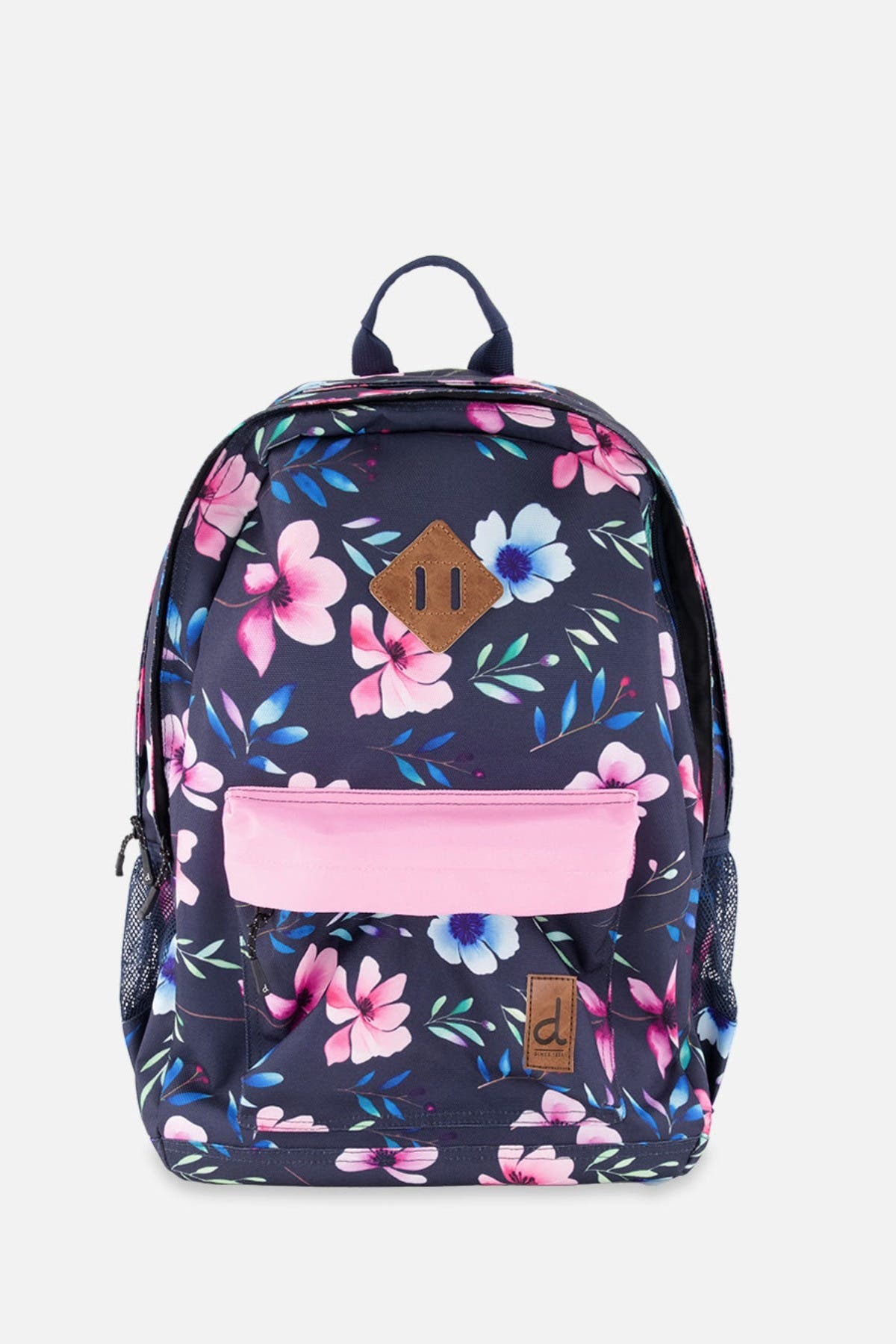 Deux par Deux Floral Practical Spacious Durable Backpack, Main, color, Blue Floral Print