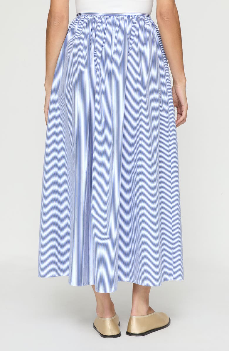 Lafayette 148 New York Stripe Cotton Poplin Skirt, Alternate, color, Ultramarine Multi