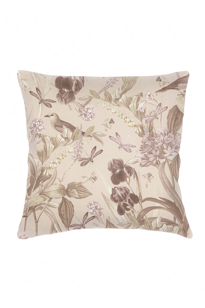 Tropical Paradise Linen Pillow with Down Alternative Insert, Alternate, color, Beige