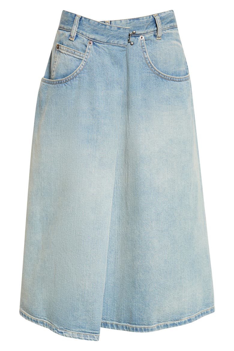 Wrap Denim Midi Skirt, Main, color, OLD BLUE