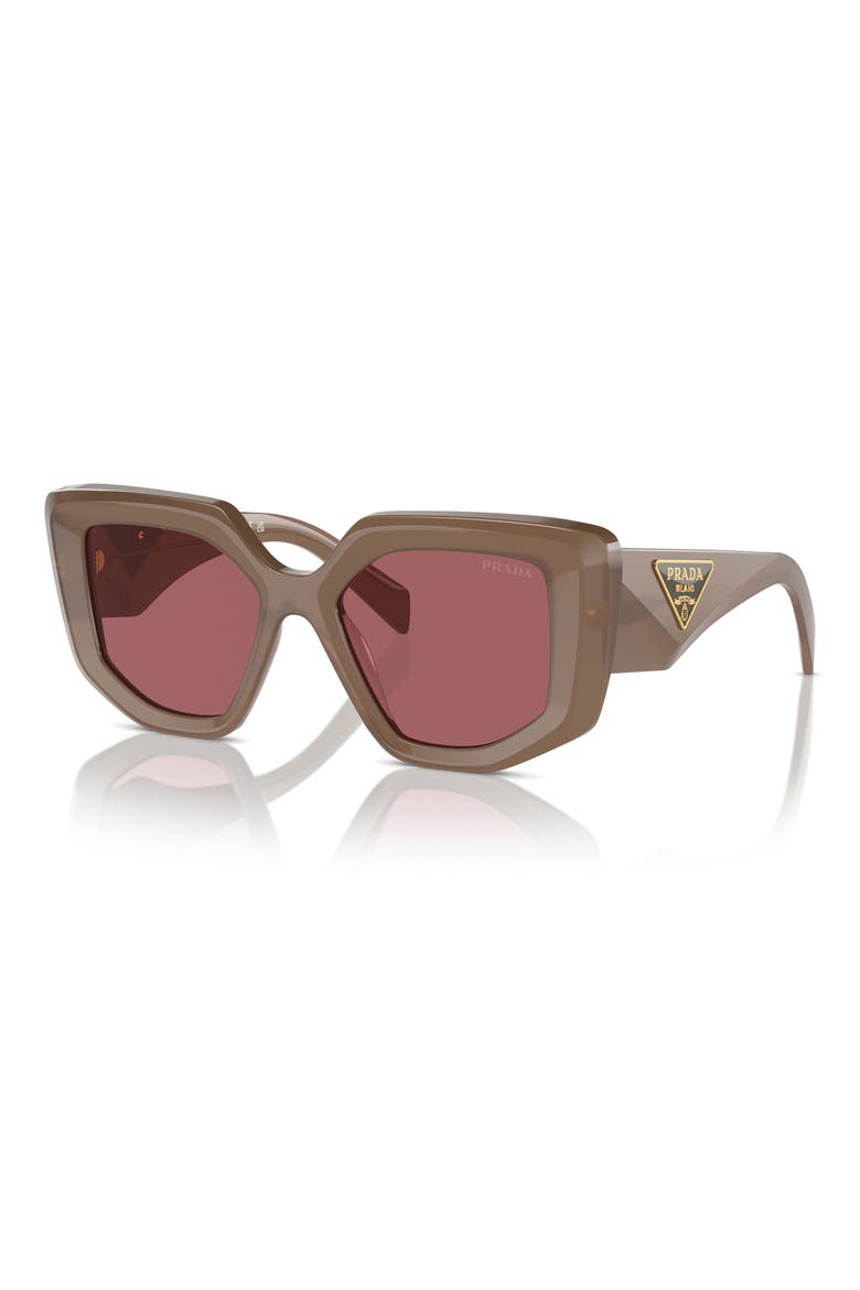 50mm Geometric Sunglasses, Alternate, color, DARK VIOLET
