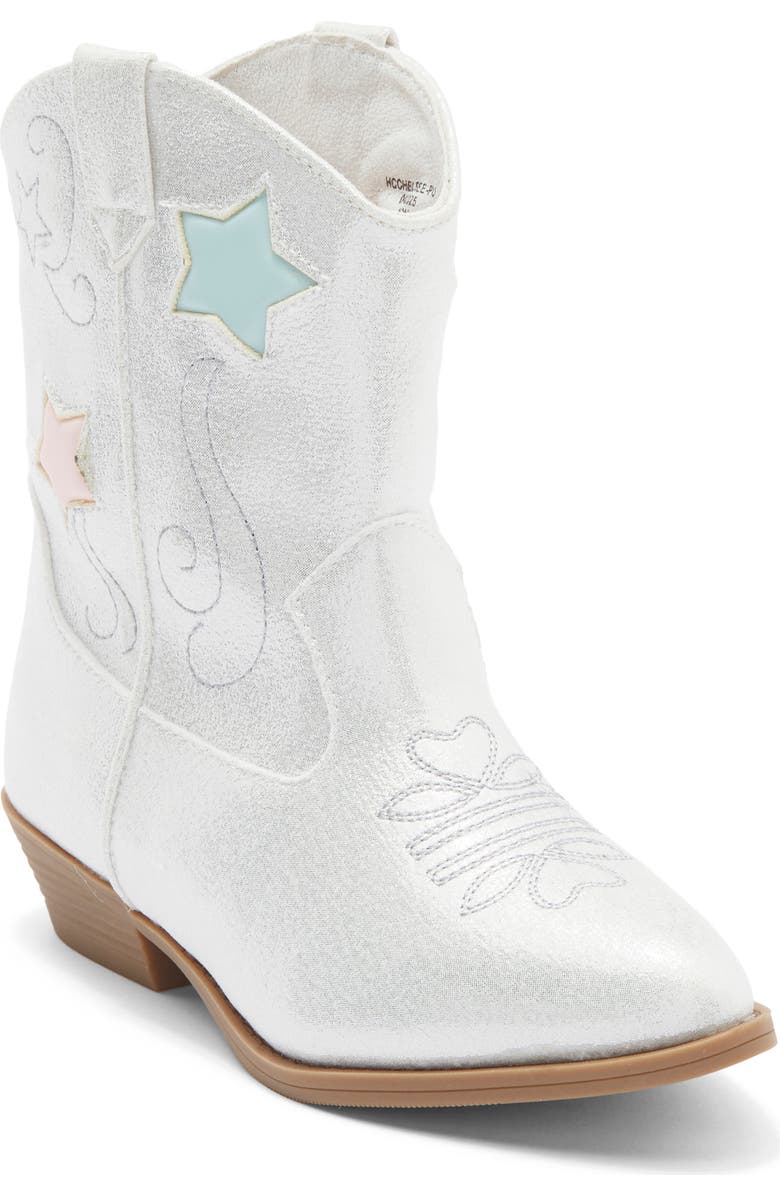 Harper Canyon Kids' Chelsee Star Western Boot, Main, color, Silver Metallic