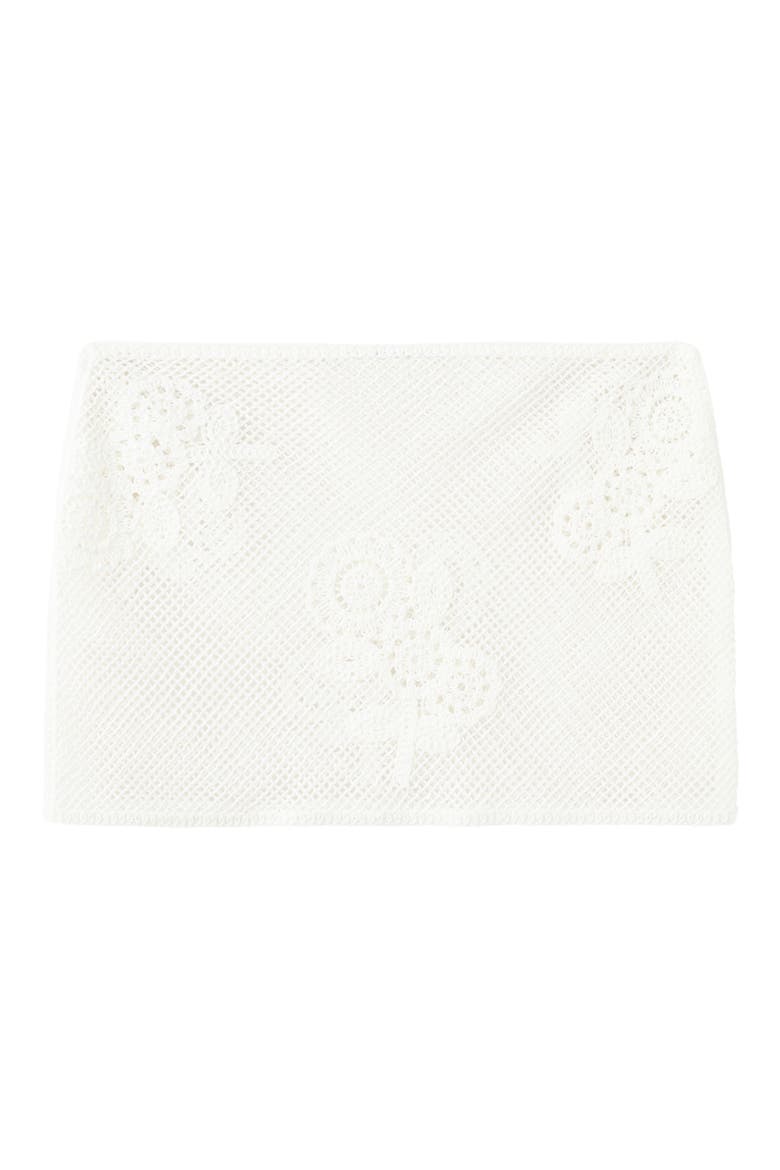 Floral Crocheted Miniskirt, Alternate, color, WHITE