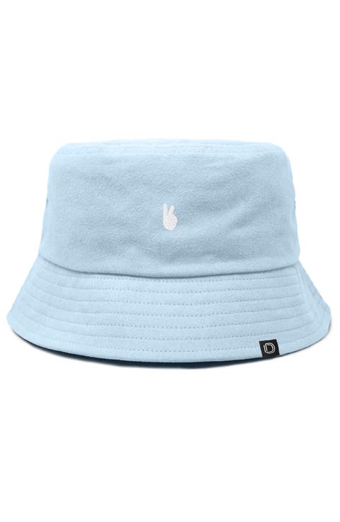 Womens Lil Peace Sign Cotton Bucket Hat