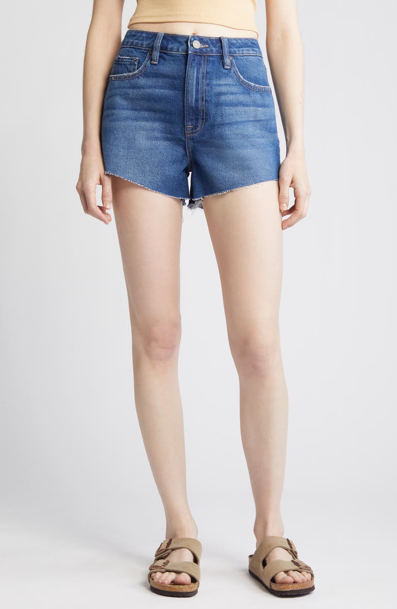 HIDDEN JEANS Cutoff Denim Mom Shorts, Main, color, 
