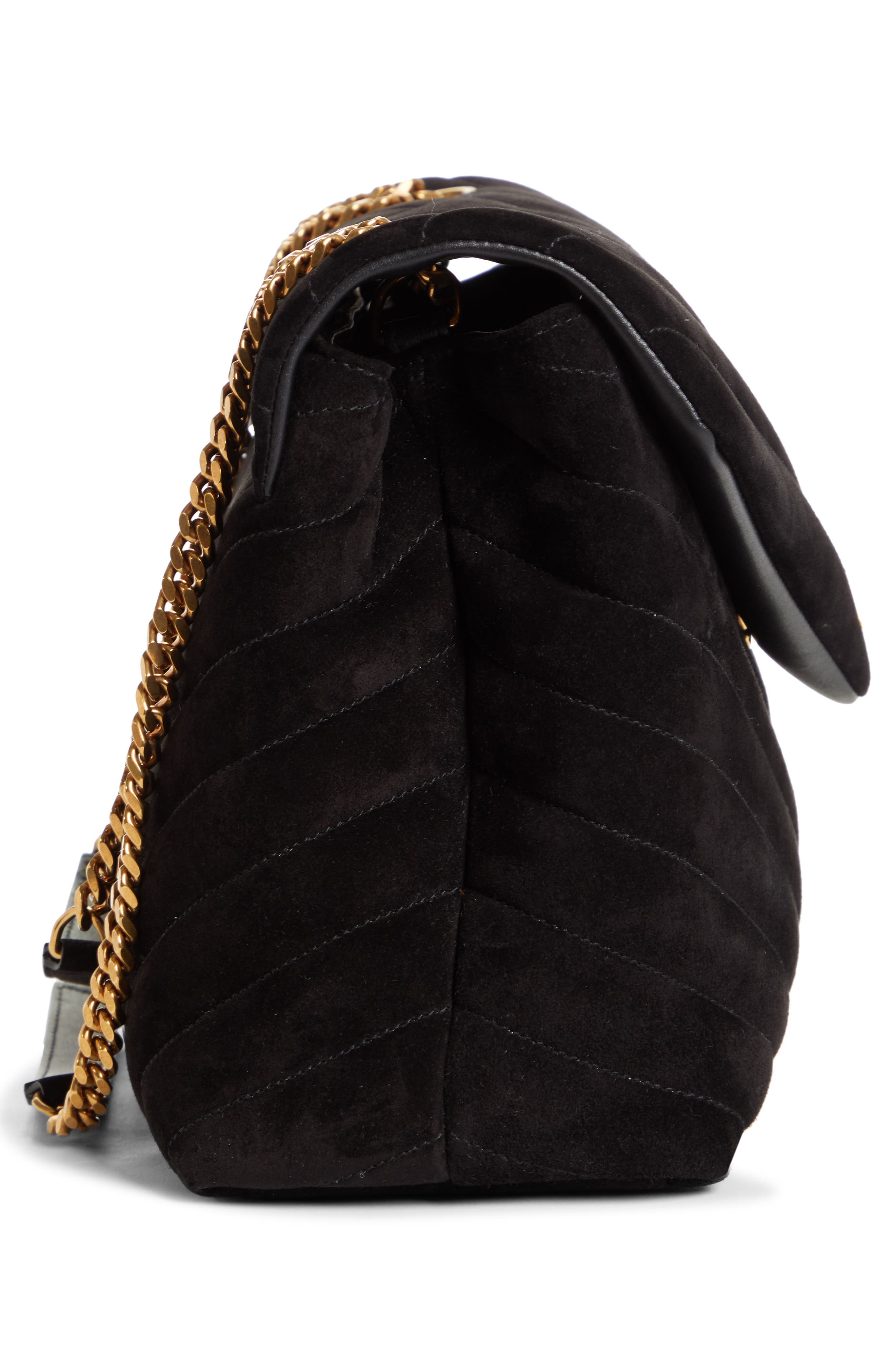 Saint Laurent Medium Lou Matelassé Suede Shoulder Bag, Alternate, color, 