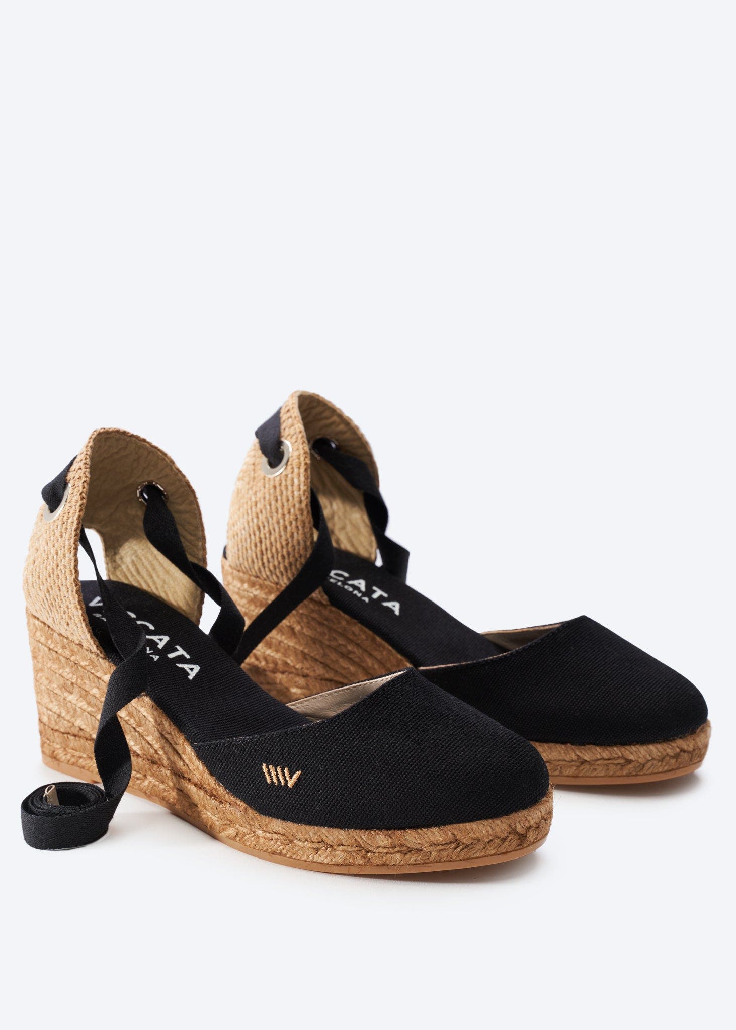 VISCATA Sagaro Canvas Espadrille Wedges, Alternate, color, Black