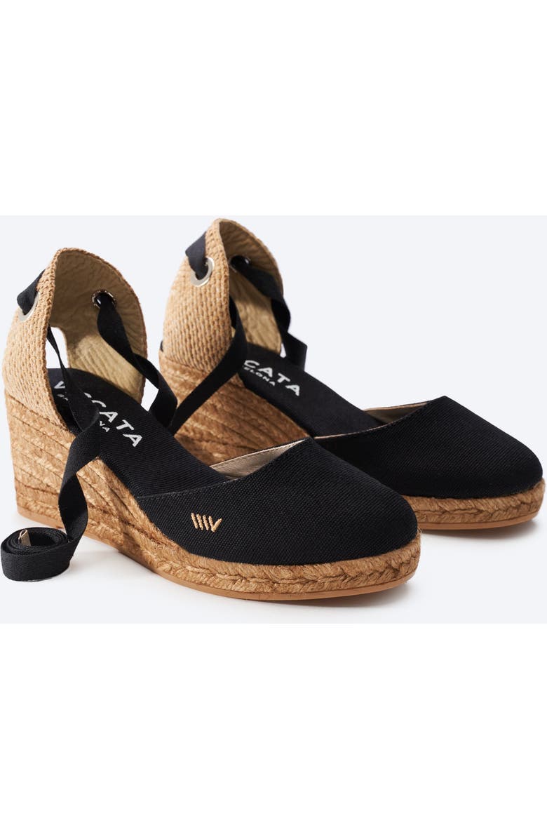 VISCATA Sagaro Canvas Espadrille Wedges, Alternate, color, Black