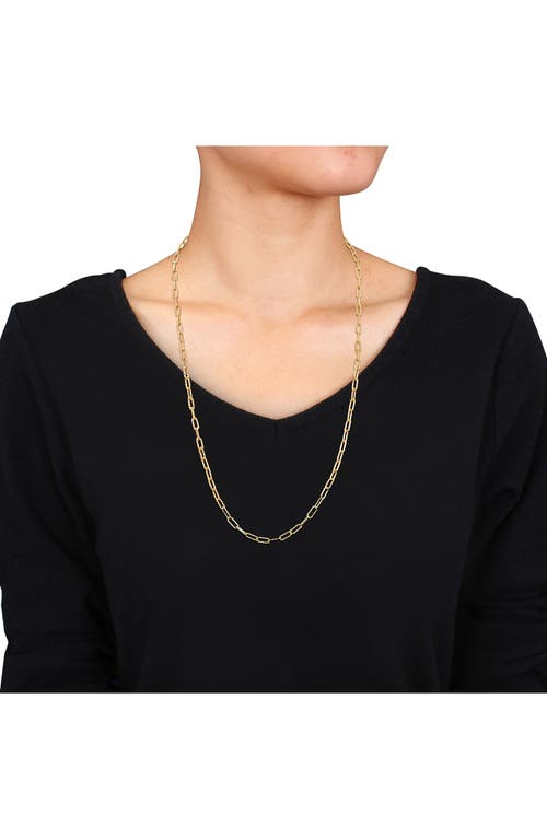 Delmar Textured Paper Clip Chain Necklace In Yellow