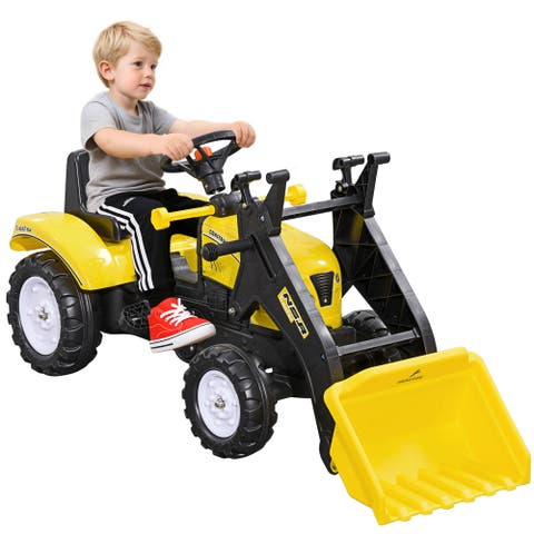Kids Manual-Pedal Excavator with Front Loader