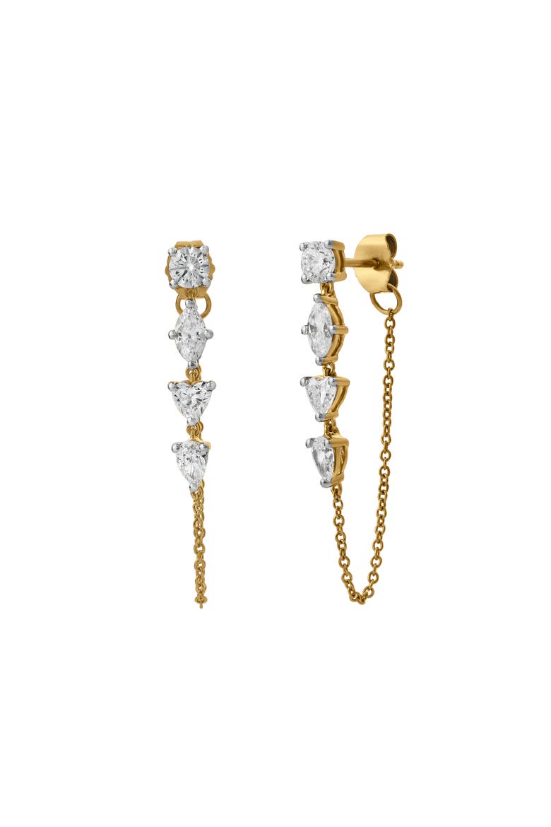 Elenya 14K Gold Lab Grown Diamond Drop Earrings - 1.25 Ct, Alternate, color, 14K Yellow Gold