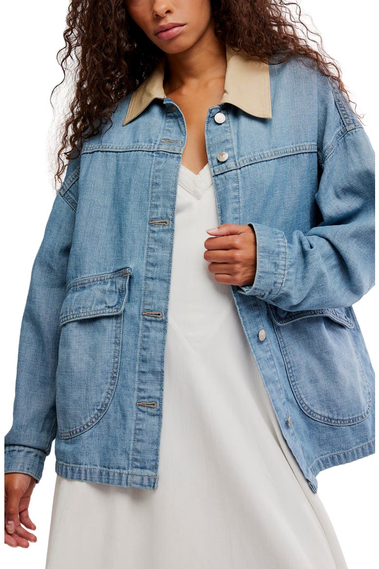 Lemon Denim Chore Jacket, Main, color, BERRY BLUES
