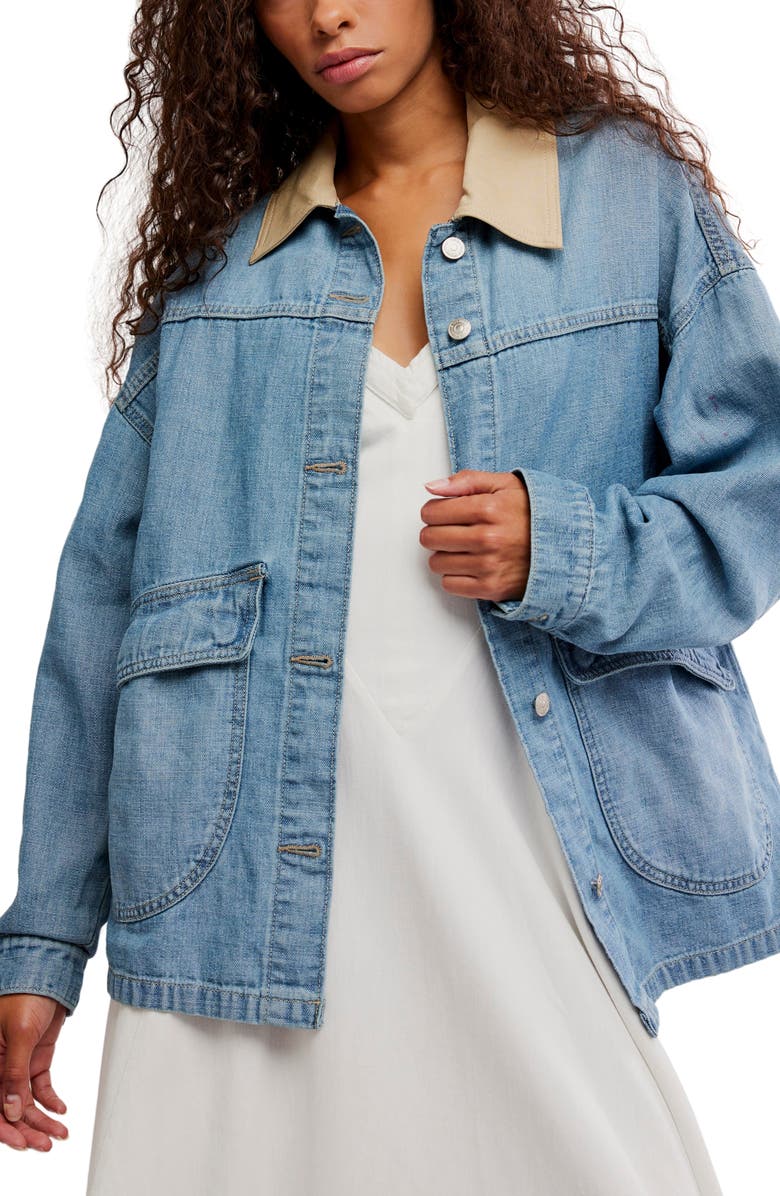 Free People Lemon Denim Chore Jacket, Main, color, 