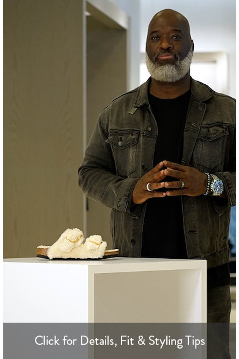 Arizona Big Buckle Genuine Shearling Slide Sandal video