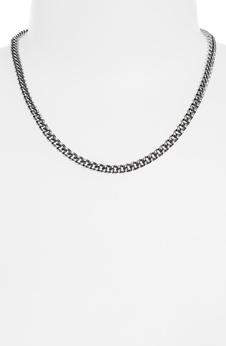 Good Art Hlywd Men's Ruby Rosette AA Curb Chain Necklace, Alternate, color, Sterling Sliver