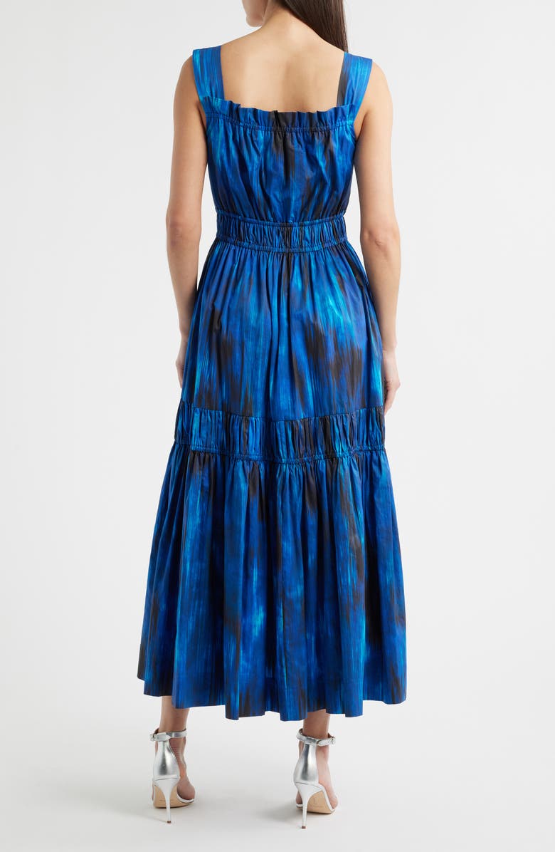 Elie Tahari The Adela Ikat Print Sleeveless Sundress, Alternate, color, Tonal Water Canvas Print