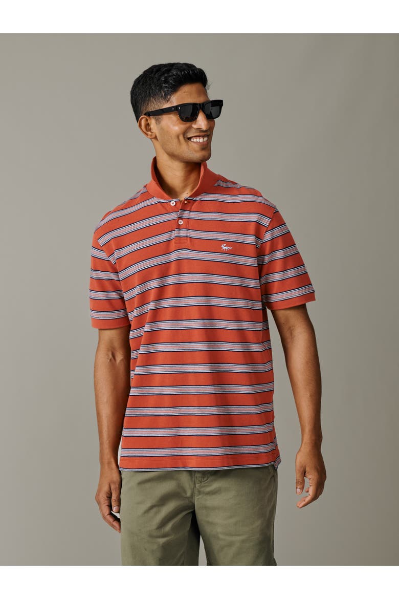 Blair Yarn Dyed Pique Polo T-Shirt, Main, color, Coral Stripe