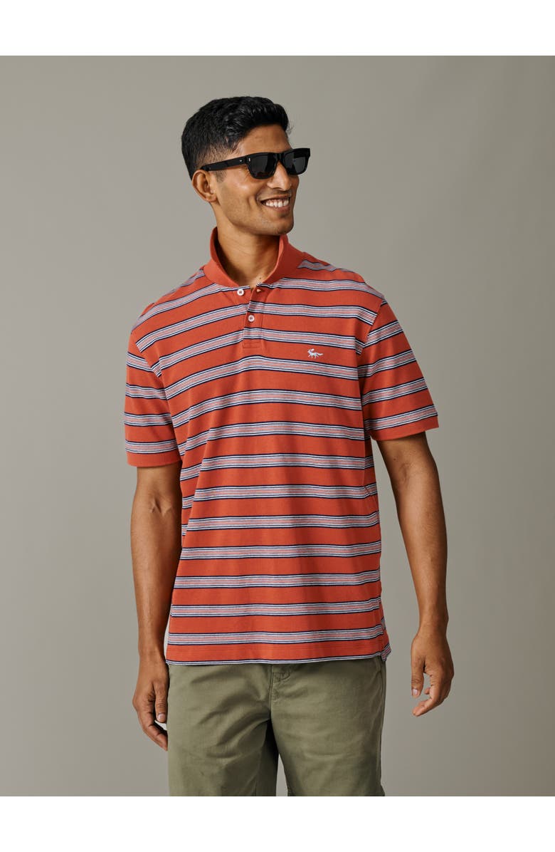 Aubin Blair Yarn Dyed Pique Polo T-Shirt, Main, color, Coral Stripe