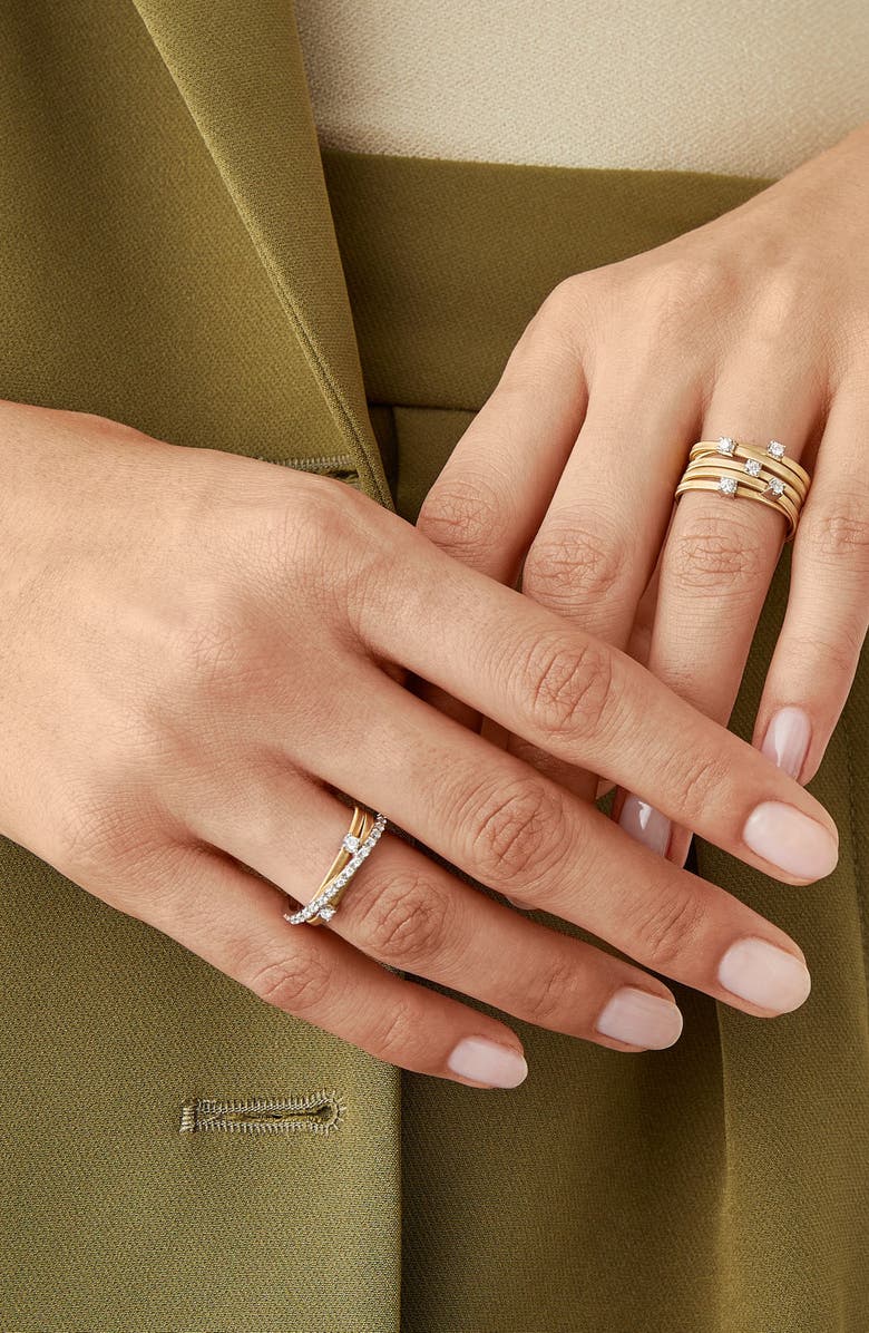 Marco Bicego Goa Diamond Coil Ring, Alternate, color, Yellow/ White Gold