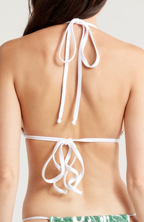 Cleonie Bow Triangle Bikini Top In Palm