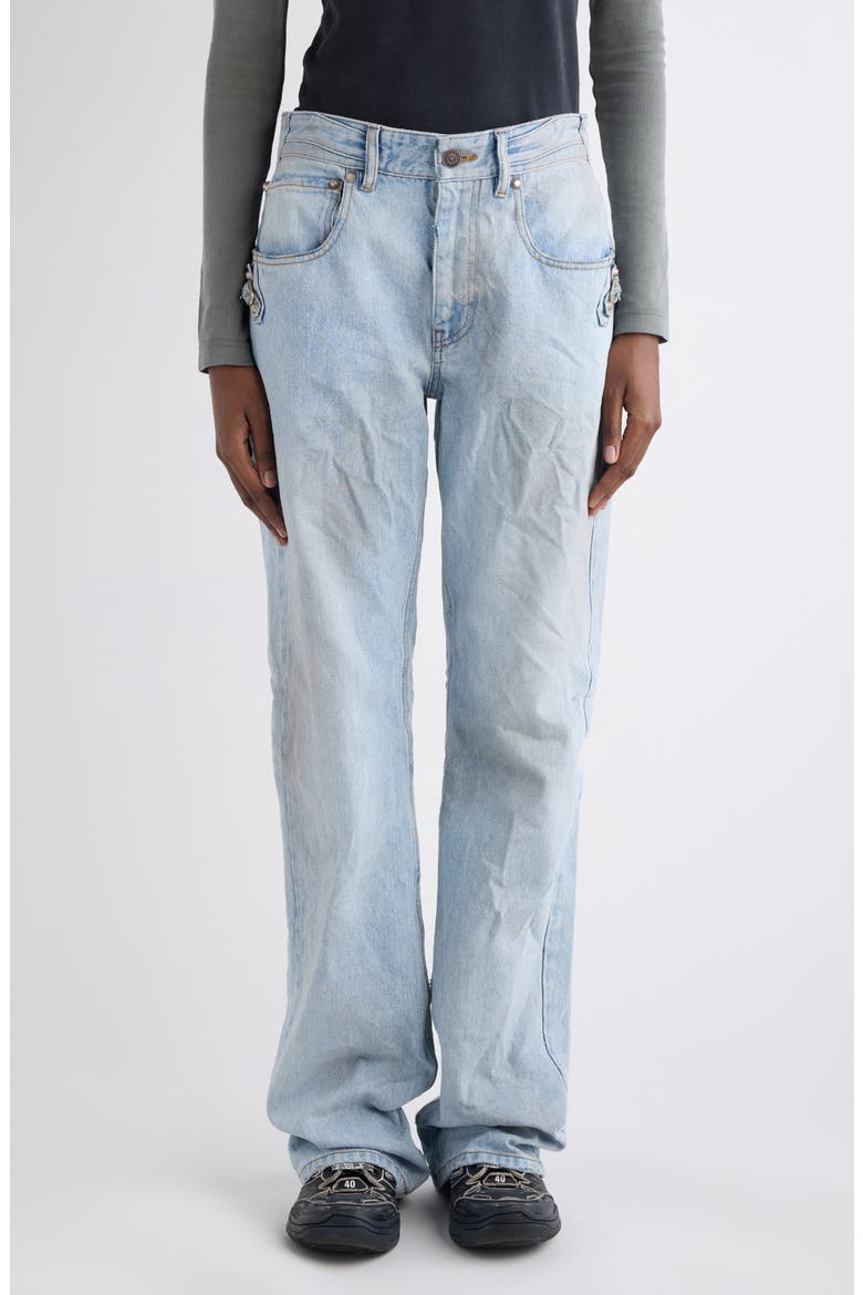 City Distressed Straight Leg Jeans, Main, color, 4200 LIGHT BLUE