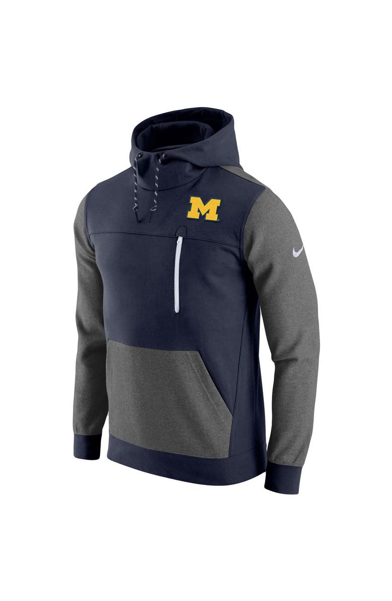 Nike Men's Nike Navy Michigan Wolverines AV-15 2.0 Slim Fit Pullover Hoodie, Alternate, color, 