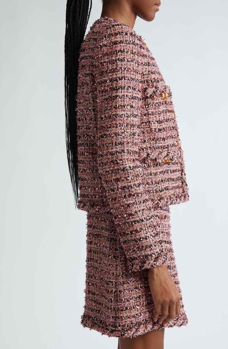 ST. JOHN Metallic Eyelash Tweed Jacket, Alternate, color, Nppm Napa Pink Multi
