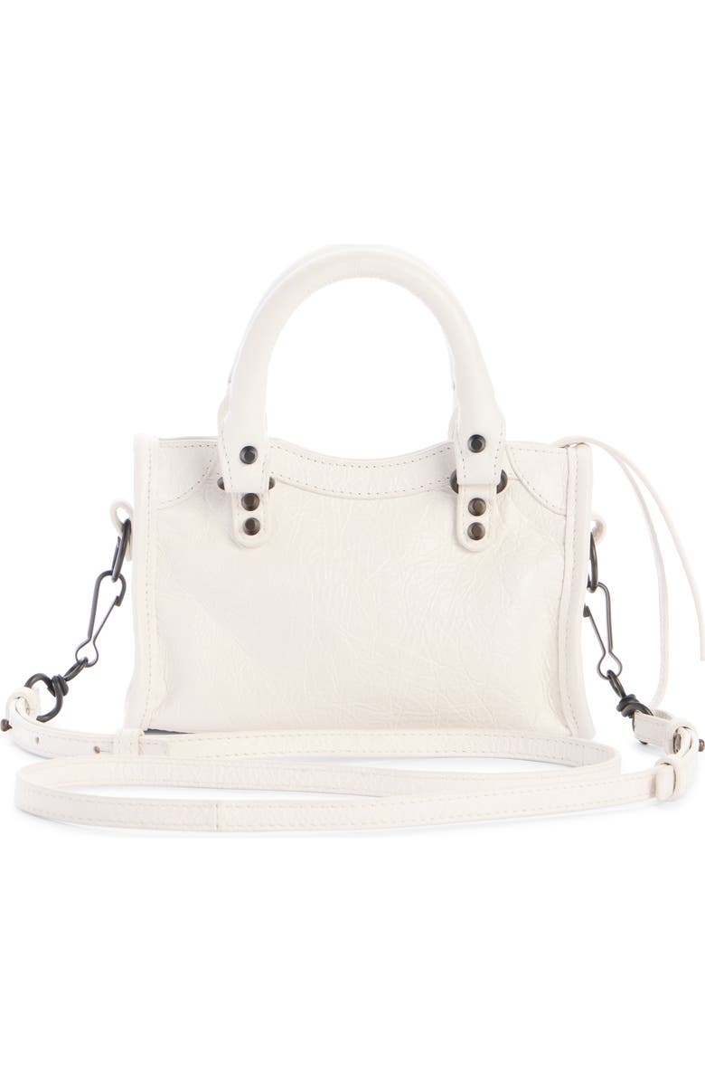 Balenciaga Nano Le City Leather Convertible Crossbody Bag, Alternate, color, 9104 White