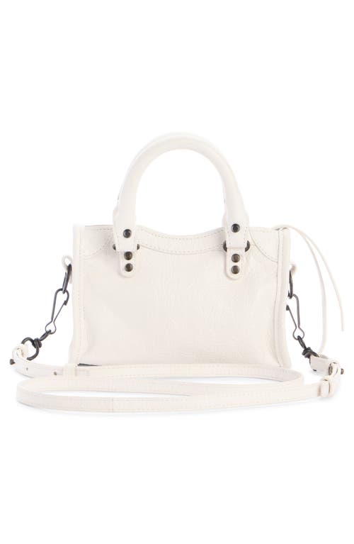 Balenciaga Nano Le City Leather Convertible Crossbody Bag In White