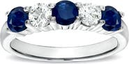 SOUZANA by Suzy Levian 14K Gold Blue Sapphire & White Diamond Accent Ring