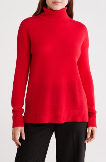 Nordstrom Cashmere Turtleneck Sweater In Red