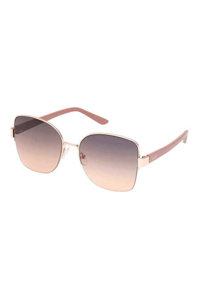 59mm Gradient Butterfly Sunglasses, Alternate, color, GOLD / SMOKE MIRROR
