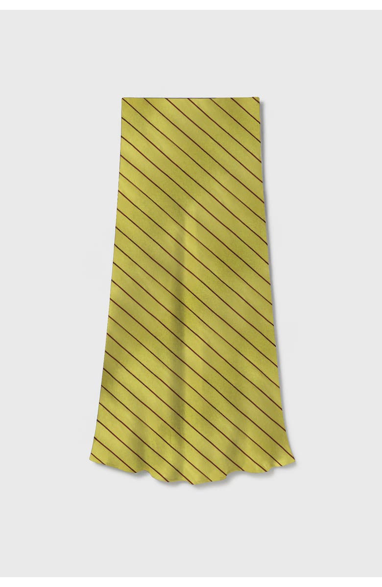 SILK LAUNDRY LONG BIAS CUT SKIRT CACTUS STRIPE, Main, color, 